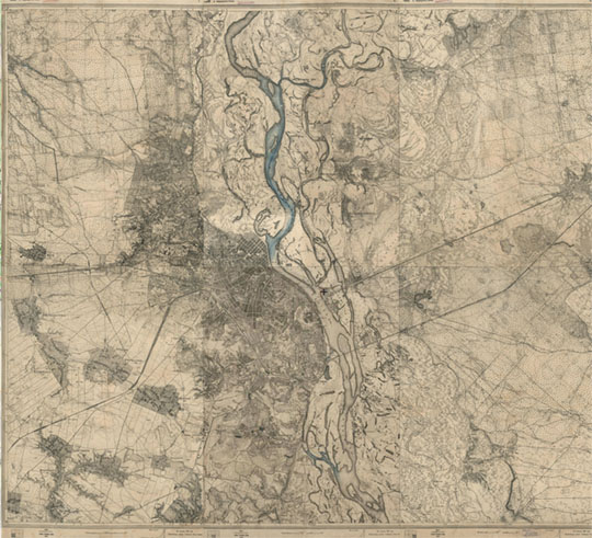 Киев с предместьями 1:21К % Kiev and vicinity
Киев с предместьями. Издания 1918 года по съемке 1897 года. Масштаб 1:21000.
Ключевые слова: Киев,топографические карты
