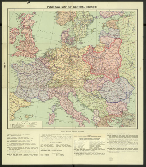 Политическая карта Центральной Европы 1:6М % Political map of Central Europe
Политическая карта Центральной Европы.  Масштаб 1:6,000,000. 1939г. 43x46 cm, лист 57x50 cm. Political map of Central Europe. 
Ключевые слова: Европа