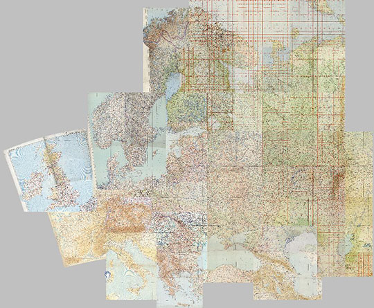 Немецкая карта Европы 1:1M % Uebersichtskarte Europa
Немецкая карта Европы. Сборная карта, склеенная из листов немецких карт масштаба 1:1М. Карты изданы в 1939-1944 годах. Uebersichtskarte Europa.
Ключевые слова: Европейская Россия,СССР,немецкие карты,Европа