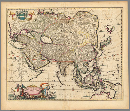 Новая карта Азии 1:19М %Asiae nova delineatio
Новая карта Азии. 44 х 55 см. Масштаб 1:19,000,000. Asiae nova delineatio : Auctore N. Visscher. Atlas minor sive totius orbis terrarum contracta delinea ex conatibus Nico. Visscher. 1690. Atlas Minor sive Geographia Compendiosa, qua Orbis Terrarum.
Ключевые слова: Азия