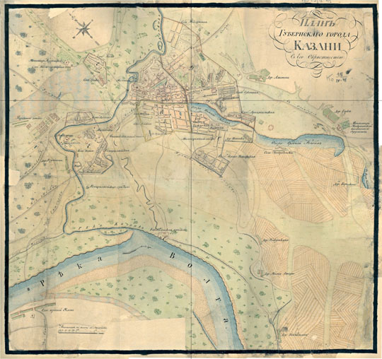 План Казани с окрестностями 1:21K%Map of Kazan with vicinities
План Губернского города Казани с его окрестностями. Масштаб - в английском дюйме 250 сажен.
Ключевые слова: Казань