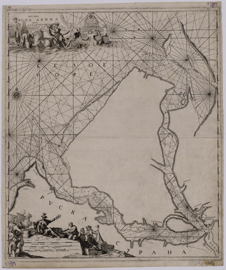 Карта устья Северной Двины  1:115K% Map of Arkhangelsk environs
Река Двина или Архангельска Повелением Царскаго Величества делал на Москве Адриан Шхонебек 1701 г. - [1 : 115500]. [М. : Оружейная палата], 1701. 1 карта (1 л.) : ил., грав. Посвящение: "Его превосходительству высоко шляхетному господину Федору Матвеевичу Апраксину ."
Ключевые слова: Архангельск