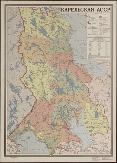 Карельская АССР 1:750К % Karelskaya ASSR
Карельская АССР. Масштаб 1 : 750,000. Главное управление геодезии и картографии при совете Министров СССР, Москва, 1983. Карта составлена в 1976 году. Исправлена в 1983 году.  72x100 см. 
Ключевые слова: Петрозаводск,карты ГУГК СССР