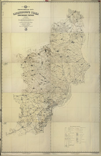 Карта Саратовского уезда 1:126К % Map of Saratov uezd
Гипсометрическая карта Саратовского уезда Саратовской губернии. Составлена Картографическим отделением Приволжского Полевого Округа Высшего Геодезического Управления по материалам обследований Гидр. подотделом б. Уездной Земской Управы и др. учреждений. Масштаб 1:126,000. Издание Приволжского Полевого Округа В.Г.У. 1923г.
Ключевые слова: Саратов,карты ВСНХ