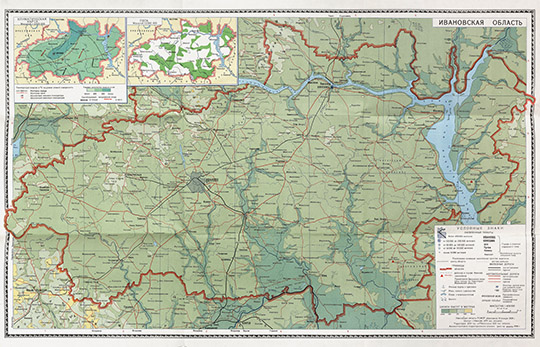 Ивановская область 1:400К %Ivanovo region
Ивановская область. Масштаб 1:400,000. 69x45 см. Административно-территориальное деление дано на апрель 1988 года. 
Ключевые слова: Иваново