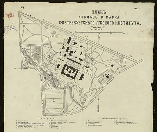 Планы усадьбы и парка Лесного института %Plan of Forest Institute estate and park
Планы усадьбы и парка Лесного института на 1903 год. Санкт-Петербург,Ленинград,. [Планы усадьбы и парка Лесного института на 1903 и 1928-1929 гг.] [Карты]. - [Ленинград, после 1929]. - 3 к. (1 л.) : 1 цв., указ. ; 64х32 см.
Ключевые слова: Санкт-Петербург,Лесной Институт