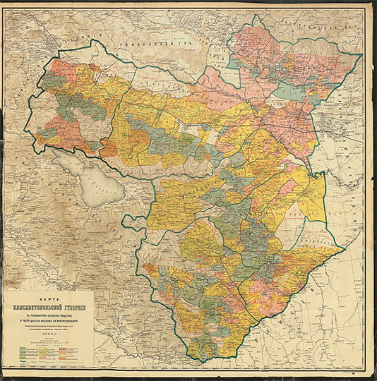Карта Елисаветпольской губернии 1:420К % Map of Elisavetpolsk gubernia
Карта Елисаветпольской губернии с показанием сельских обществ и распределения населения по вероисповеданию. Масштаб - 10 верст в дюйме. Составлена Кавказским Статистическим Комитетом на основании посемейных списков 1886 г. - Санкт-Петербург : Ильин, 1888. - 1 к. : цв.; 58x75 см.
Ключевые слова: Азербайджан,Армения,Грузия,Кавказ,издательство Ильина