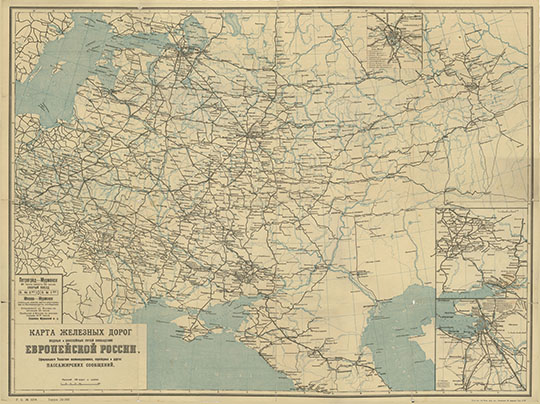 Карта путей сообщения Европейской России 1:4.2М %Map of the European Russia transport network
Карта Железных Дорог, водных и шоссейных путей сообщения Европейской России и Официального Указателя железнодорожных, пароходных и других сообщений. Масштаб 100 верст в дюйме. 1923 год.
Ключевые слова: Европейская Россия
