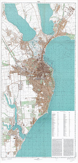 План города Одессы и окрестностей 1:25К %Plan of Odessa and vicinity
План города Одессы и окрестностей. Украинская ССР, Одесская область. Составлен по картам квадратов Д-36-50, 62 масштаба 1:25,000 издания 1987 года. По съемке 1968 - 1971, 1974 - 1976, 1978, 1982 - 1984 годов. Подготовлен к изданию по оригиналу ГУГК при СМ СССР
Ключевые слова: Одесса,топографические карты