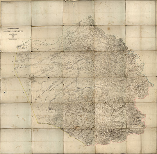 Топографическая карта Алтайского Горного округа 1:420К %Topographic map of Altay okrug
Топографическая карта Алтайского Горного округа. Составил Межевого корпуса инженер полковник Ф. Мейен. 1864. Масштаб 1:420,000. Картографическое заведение А. Ильина. 1868 г.
Ключевые слова: Барнаул,Томск,Новокузнецк,Алтай,издательство Ильина