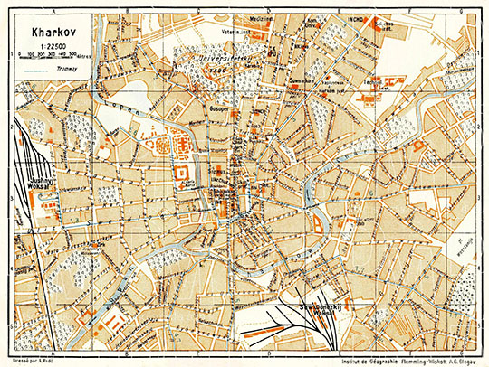 План Харькова 1:22.5К % Plan of Kharkov
План Харькова. Масштаб  1:22,500. 205x155мм. Kharkov (Kharkiv) city map, 1928. By Flemming Karl; Flemming-Wiskott AG, A. Radó, Glogau (Głogów) - Berlin
Ключевые слова: Харьков,немецкие карты
