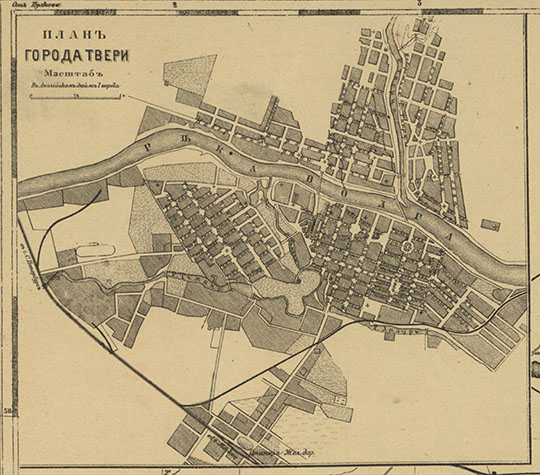 План города Твери 1:42К %Plan of Tver
План города Твери. Масштаб  - в английском дюйме 1 верста. На врезке карты 1419189 - Карта Тверской губернии. Масштаб - 20 верст в дюйме.  48х57 см. Около 1918 г. Петроград 1-ое гос. Картогр. зав. б. А. Ильина.  
Ключевые слова: Тверь,издательство Ильина