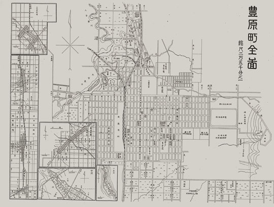 Карта города Тоёхара % Map of Toyohara
Карта города Тоёхара - Южно-Сахалинска. Японская карта 1929 года. 
Ключевые слова: Южно-Сахалинск,японские карты