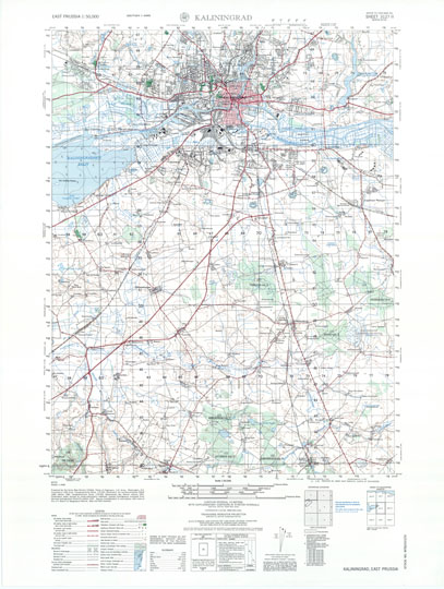 Map of Kaliningrad 1:50K
Американская карта окрестностей Калининграда - Kaliningrad, East Prussia. Prepared by the Army Map Service (PVND), 1956. Масштаб 1:50,000. Координатная сетка.
Ключевые слова: Калининград,американские карты