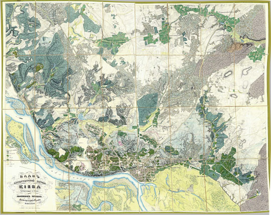 План окрестностей города Киева  1:16K% Plan of Kiev vicinity
План окрестностей города Киева гравированный на камне при Главном Штабе действующей армии MDCCXLII - 1842 год. Масштаб 200 саженей в английском дюйме (1:16800).
Ключевые слова: Киев