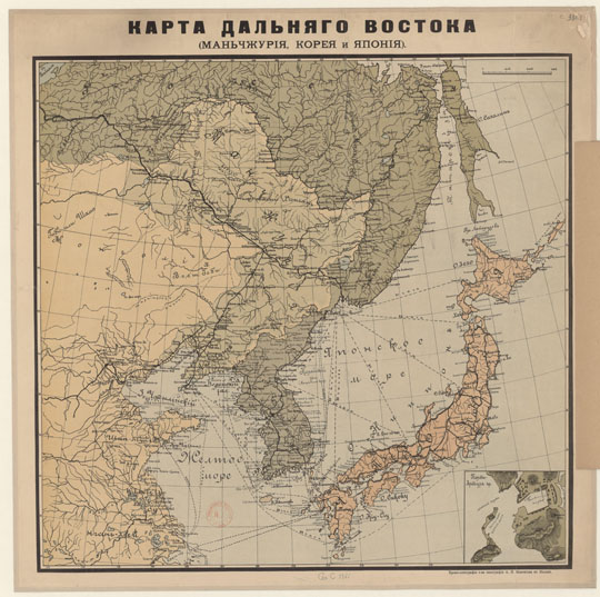 Карта Дальнего Востока  1:5M% Map of Far East
Карта Дальнего Востока (Маньчжурия, Корея и Япония). Масштаб - 120 верст в дюйме. На врезке - план Порт-Артура. Хромо-литография т-ва типографии А.И. Мамонтова в Москве. 1904 г. 65 x 65 см.
Ключевые слова: Владивосток,Сахалин,Япония,Китай,Маньчжурия,Корея,Порт-Артур,Дальний Восток,Русско-японская война