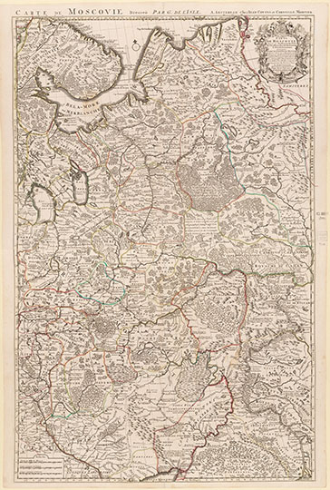 Карта Московии Гийома Делиля v.1 %Carte de Moscovie v.1
Карта Московии, составленная Гийомом Делиль из Королевской Академии наук - Его Превосходительству монсеньору Андре Артемонидесу де Матуэ, государственному министру Его Королевского Величества российского императора, его наместнику в Княжестве Ярославском и его полномочному послу при короле Кретьене. Вариант 1. На двух листах. 1710-е годы. 100 х 68 см. Carte de Moscovie Dressee par Guillaume De-l Isle de l Academie Royale des Scinces A son Excellence Monseignuere Andre Artemonides de Matueof ministre d Etat de sa Majeste Csarienne l Empereur des Russes, son Lieutenant gnale en la Principaute de Jaroslavie, et son Ambassadeur Plenipotentiaire au prez du Roi Tres Chretien, et auprez des Etats generaux des Provinces Unies
Ключевые слова: Московия,Европейская Россия
