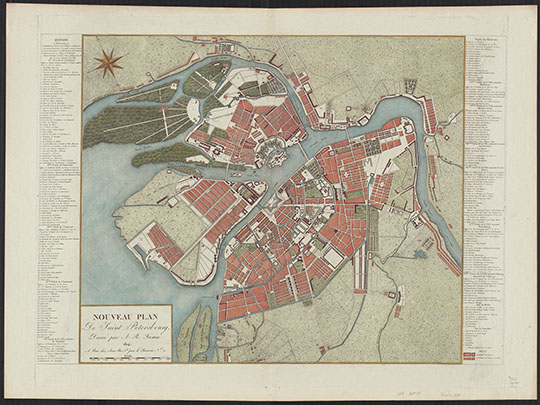 Французский план Санкт-Петербурга v.2 % Nouveau Plan de Saint-Petersbourg dresse par A.R. Fremin v.2
Новый план Санкт-Петербурга работы французского мастера Антуан-Реми Фремина. Вариант 2. Париж, 1814г.  55 x 75 см. Nouveau Plan de Saint-Petersbourg dresse par Antoine-Remy Fremin, Paris.
Ключевые слова: Санкт-Петербург,французские карты