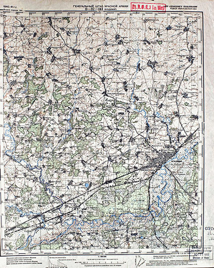 Карта РККА, лист O-37-141 (Владимир) 1:100К %RKKA map of Vladimir
Карта РККА, лист O-37-141 (Владимир). Масштаб 1:100,000. Издание 1941 года.
Ключевые слова: Владимир,карты РККА
