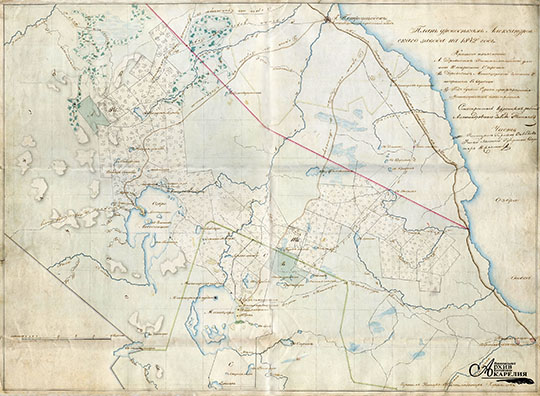 План Александровского завода 1:42К %Plan of Petrozavodsk vicinity
План дровосекам Александровского завода на 1842 год. - Город Петрозаводск и окрестности. Масштаб - 1 верста в дюйме. Из фондов Национального архива Республики Карелия.
 

Ключевые слова: Петрозаводск