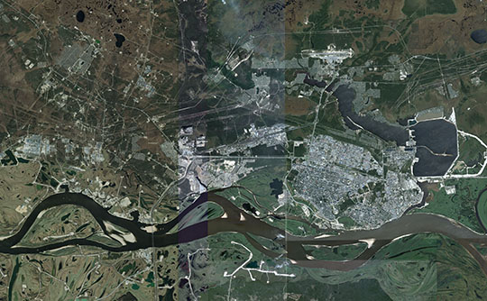 Спутниковый снимок Сургута и окрестностей 05.09.07 %Satellite image of Surgut and vicinity
Спутниковый снимок Сургута и окрестностей. Снимок сделан 5 сентября 2007 года.
Ключевые слова: Сургут,американские карты,города СССР со спутников