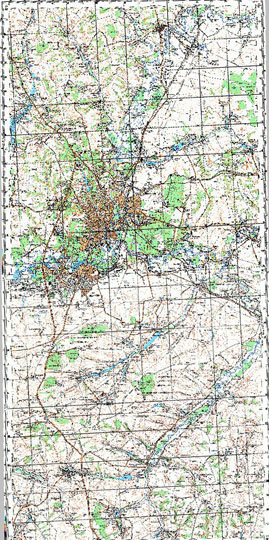 Курск и окрестности 1:100K % Map of Kursk and vicinity
Карта окрестностей Курска. Издание 1989 года. Масштаб 1:100,000.
Ключевые слова: Курск,топографические карты