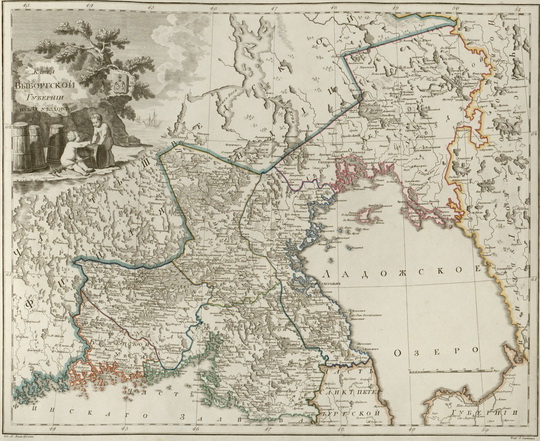 Карта Выборгской губернии из 6 уездов 1:420К % Map of Vyborg gubernia
Карта Выборгской губернии из 6 уездов. Масштаб - 10 верст в дюйме. Из кн.: Российский атлас, из сорока трёх карт состоящий и на сорок одну губернию Империю разделяющий. Издан при географическом департаменте,  1800. Составитель - А. М. Вильдбрехт.
Ключевые слова: Атласы,Атлас 1800,Выборг,Ладожское озеро