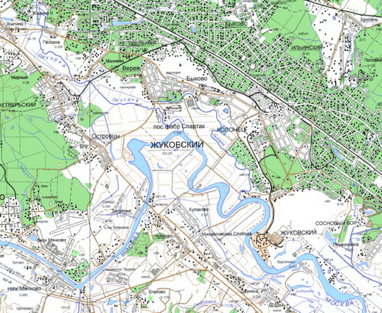 Жуковский и окрестности %Zhukovsky and vicinity
Жуковский и окрестности. Карта Госгеоцентра. Масштаб 1:25,000
Ключевые слова: Жуковский,Подмосковье,карты ГГЦ