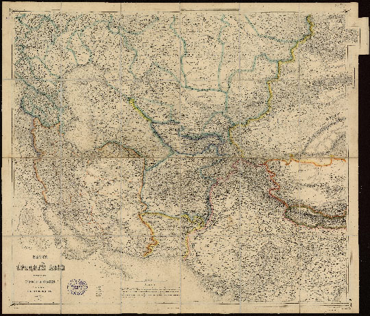 Карта Средней Азии 1:4.2М %Map of Middle Asia
Карта Средней Азии составленная по новейшим сведениям. Гравирована при Военно-Топографическом Депо. Составлена в 1863г. Исправлена в 1884 и 1886 годах. Масштаб - 10 верст в дюйме.
Ключевые слова: Средняя Азия,Каспийское море,военно-топографическое депо