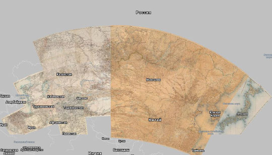 Южная Пограничная Полоса Азиатской России 1:1.7M% Map of the Southern Border Region of Asiatic Russia
Карта Южной Пограничной Полосы Азиатской России. Масштаб 1:1,680,000. Сборная карта, собранная из 30 листов. Военно-Топографическое Управление Генерального Штаба.  Издание 1895-1922 годов.
Ключевые слова: Азия,Сибирь,Байкал,Иркутск,Владивосток,Красноярск,Дальний Восток,Япония