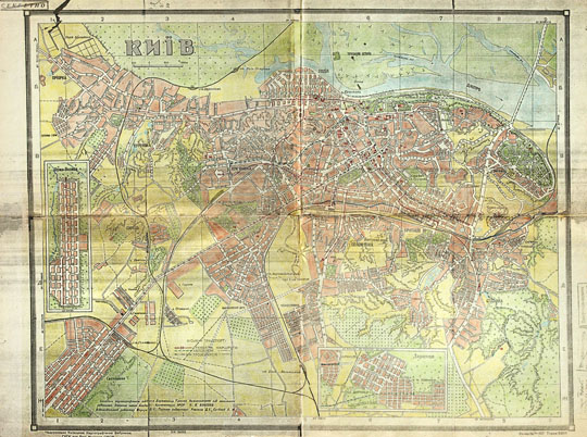 План Киева  1:50K% Map of Kiev
План Киева. Киiв. Масштаб - 500 м в 1 см. Условная координатная сетка. Составлено картографическим отделом Государственного Треста Киевгеосъемки под редакцией О.В.Власова.
Ключевые слова: Киев