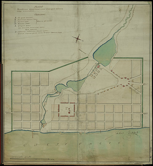 План Петрозаводска 1:4200 %Plan of Petrozavodsk
План Новгородского наместничества Олонецкой области городу Петрозаводску. Масштаб - 50 сажен в дюйме. Около 1778 года.
Ключевые слова: Петрозаводск
