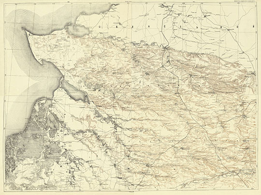 Карта Приазовской низменности 1:210К %Map of the Azov lowland
Карта Приазовской низменности. Склейка из 4-x лиcтoв кapт Кaвкaзcкoгo вoeннo-тoпoгpaфичecкoгo oтдeлa. Масштаб - 5 верст в дюйме, 1:210,000. Издaниe 1910 гoдa. 
Ключевые слова: Азовское море,Краснодарский край