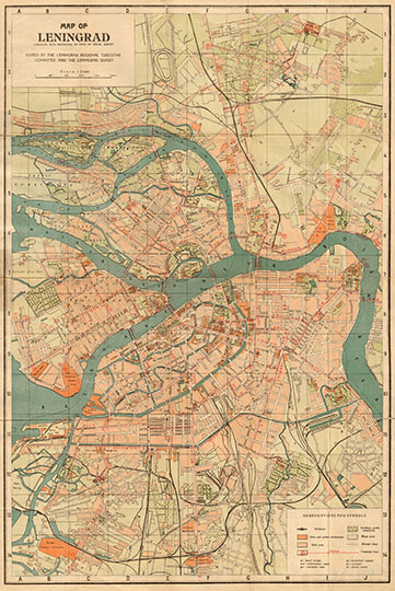 Map of Leningrad 1:22К
План Ленинграда, составленный по данным аэрофотосъемки. Издание Ленинградского Исполкома и Ленсовета. Издание - около 1934 года. Обозначения на английском языке. Масштаб - 1:22,000. Map of Leningrad compiled with reference to data of aerial survet. Edited by the Leningrad Regional Committee and the Leningrad Soviet.
Ключевые слова: Санкт-Петербург,Ленинград