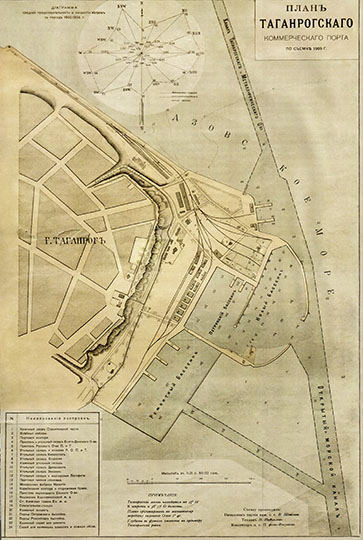 План Таганрогского порта 1:5К %Plan of Taganrog trade port
План Таганрогского коммерческого порта по съемке 1905г.Масштаб 1:5000. Из кн.: Башкатов Б.А. "Мой порт - моя гордость, 1698-2013" , 2013.
Ключевые слова: Таганрог
