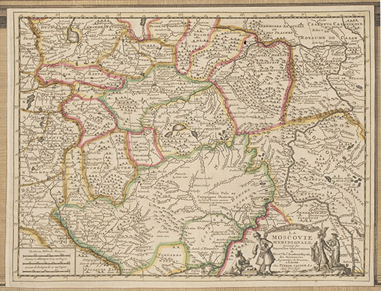 Карта центральной части Московии  1:5.8M% La Moscovie meridionale
Карта центральной части Московии по новым наблюдениям Мессрса. Издание Королевской Академии наук. Масштаб 1:5 800 000. 21 х 29 см. La Moscovie meridionale, suivant les nouvelles observations de Messrs. de L'Académie Royale de Sciences, etc : augmentées de nouveau : avec privilege
Ключевые слова: Европейская Россия,французские карты
