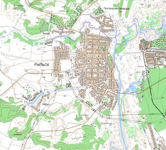 Рыльск и окрестности %Rylsk and vicinity
Рыльск и окрестности. Карта Госгеоцентра. Масштаб 1:25,000
Ключевые слова: Рыльск,карты ГГЦ