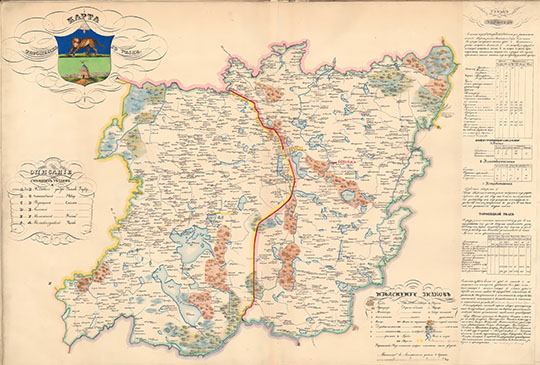 Карта Торопецкого уезда  1:168K% Map of Toropets uezd
Карта Торопецкого уезда. Масштаб - 4 версты в дюйме. Из кн.: Атлас Псковской губернии. Издано Псковским Губернским Землемером Ильей Степановичем Ивановым. Псковская литография, 1838 год
Ключевые слова: Псков,Торопец