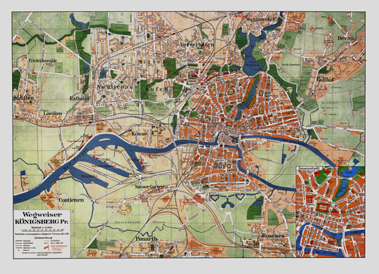 Plan von Konigsberg 1:15K
Немецкий план Кенигсберга - Wegweiser Konigsberg Pr., 1928, Масштаб 1:15000.
Ключевые слова: Калининград,Кенигсберг,немецкие карты