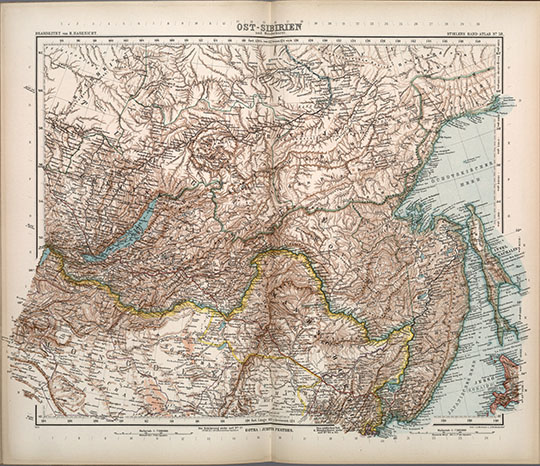 Восточная Сибирь в Атласе Штилера 1905 года  1:7.5M% East Siberia in Stielers Hand-Atlas
Восточная Сибирь в Атласе Штилера 1905 года. Масштаб 1:7,500,000. 37 х 46 см. 58. Ost-Sibirien, 1903.. В кн.: Stielers Hand-Atlas. 100 Karten in Kupferstich mit 162 Nebenkarten herausgegeben von Justus Perthes' Geographischer Anstalt in Gotha. Neunte, von Grund aus Neubearbeitete und Neugestochene auflage. Gotha: Justus Perthes. 1905.
Ключевые слова: атласы,немецкие карты,атласы Штилера,Дальний Восток