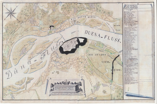 План города Риги % Plan of Riga
План города Риги. Plan der Kaiserlichen Stadt Riga, Nebst allen Vorstaedten und der Umliegenden Gegend. Dieser Planist Aufgetragen von L.G. Boettcher, Ag. 1803.
Ключевые слова: Рига