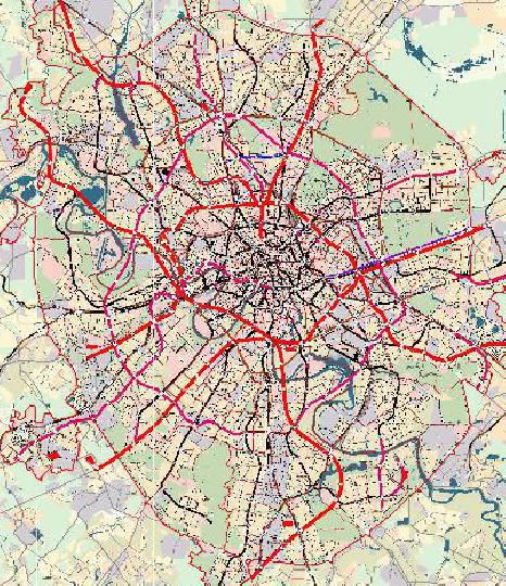 v.1 Скоростной транспорт%High-speed transport v.1
Комитет по архитектуре и градостроительству города Москвы. Проект актуализированного Генерального плана города Москвы на период до 2025 года. Раздел "Линейные и иные объекты скоростного внеуличного транспорта федерального и регионального значения". Книга 3, карты 374-403. 1:50000. Это предпоследняя версия данной карты - v.1.
Ключевые слова: Генплан 2025