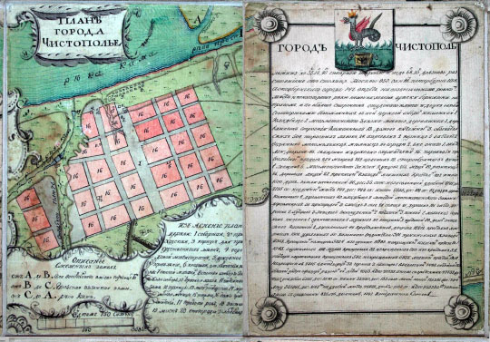 План города Чистополья  1:12K% Plan of Chistopolye
План города Чистопоья. Масштаб - в английском дюйме 150 сажен. 1796г. На врезке Геометрической карты Казанской губернии - код 1417961.
Ключевые слова: Казань,Чистополь,межевание