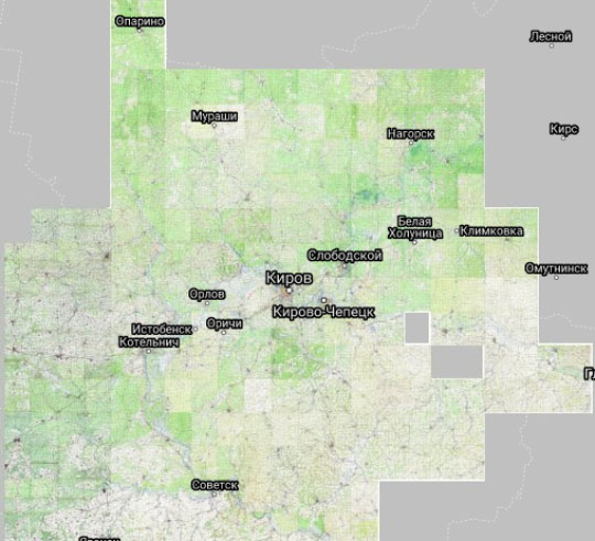 Кировская область 1:50K % Map of Kirov and vicinity
Топографическая карта Кировской области. Составлена из листов опубликованных в интернете топографических карт издания 1980-х годов. Масштаб 1:50К.
Ключевые слова: Киров,топографические карты