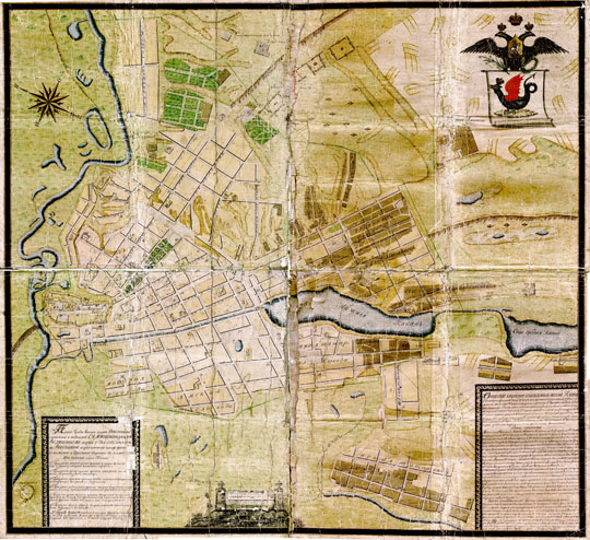 План Казани % Map of Kazan
План города Казани каков подписан Ея Императорским Величеством марта 17 дня 1768 года.
Ключевые слова: Казань