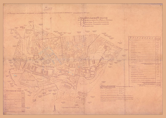 План гор. Выксы 1:10К %Plan of Vyksa
План гор. Выксы с внутренней ситуацией составленный в 1924 году с дополнительной прирезкой отведённой в 1927 году. Масштаб 100 м в 1см.
Ключевые слова: Выкса