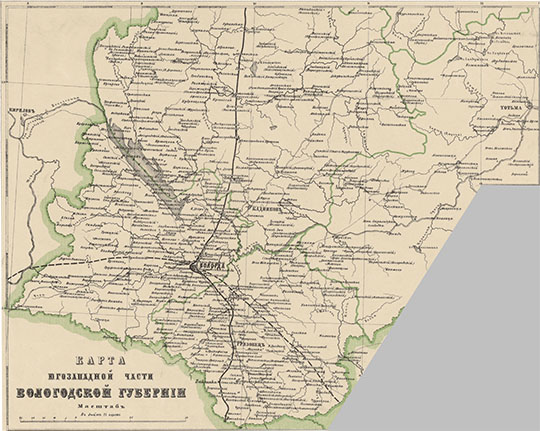 Юго-западная часть Вологодской губернии 1:1М % Map of South-west Vologda gubernia
Карта юго-западной части Вологодской губернии. Масштаб 1:1,050,000. На врезке карты: Карта Вологодской губернии . Масштаб - 60 верст в дюйме. . - Санкт-Петербург : Ильин, [190-]. - 1 л : цв., доп. карта. сетка геогр. координат. Долготы — от Ферро и Пулкова
Ключевые слова: Вологда,издательство Ильина