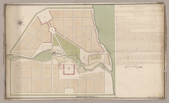 План губернского города Петрозаводска % Plan of Petrozavodsk
План Олонецкого наместничества губернского города Петрозаводска. Масштаб 50 саженей в дюйме.
Ключевые слова: Петрозаводск