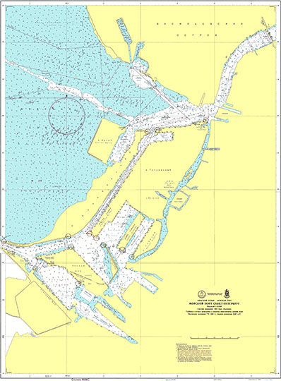 Морской порт Санкт-Петербург  1:10K% Sea port St/ Petersburg
Морской порт Санкт-Петербург. Морская лоция. Масштаб 1:10,000.  Из кн.: Атлас единой глубоководной системы европейской части РСФСР.
Ключевые слова: Санкт-Петербург,лоцманские карты