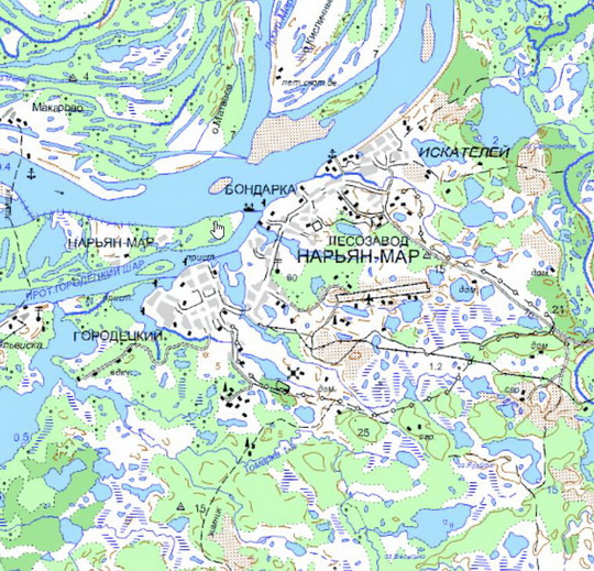 Нарьян-Мар и окрестности %Nariyan-Mar and vicinity
Нарьян-Мар и окрестности. Карта Госгеоцентра. Масштаб 1:25,000
Ключевые слова: Нарьян-Мар,карты ГГЦ